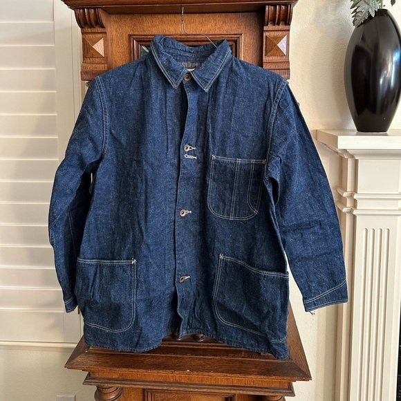 Orslow 1940 Vintage Lined Denim 4 Pocket Coverall Jacket Size 1 - Picture 9 of 11